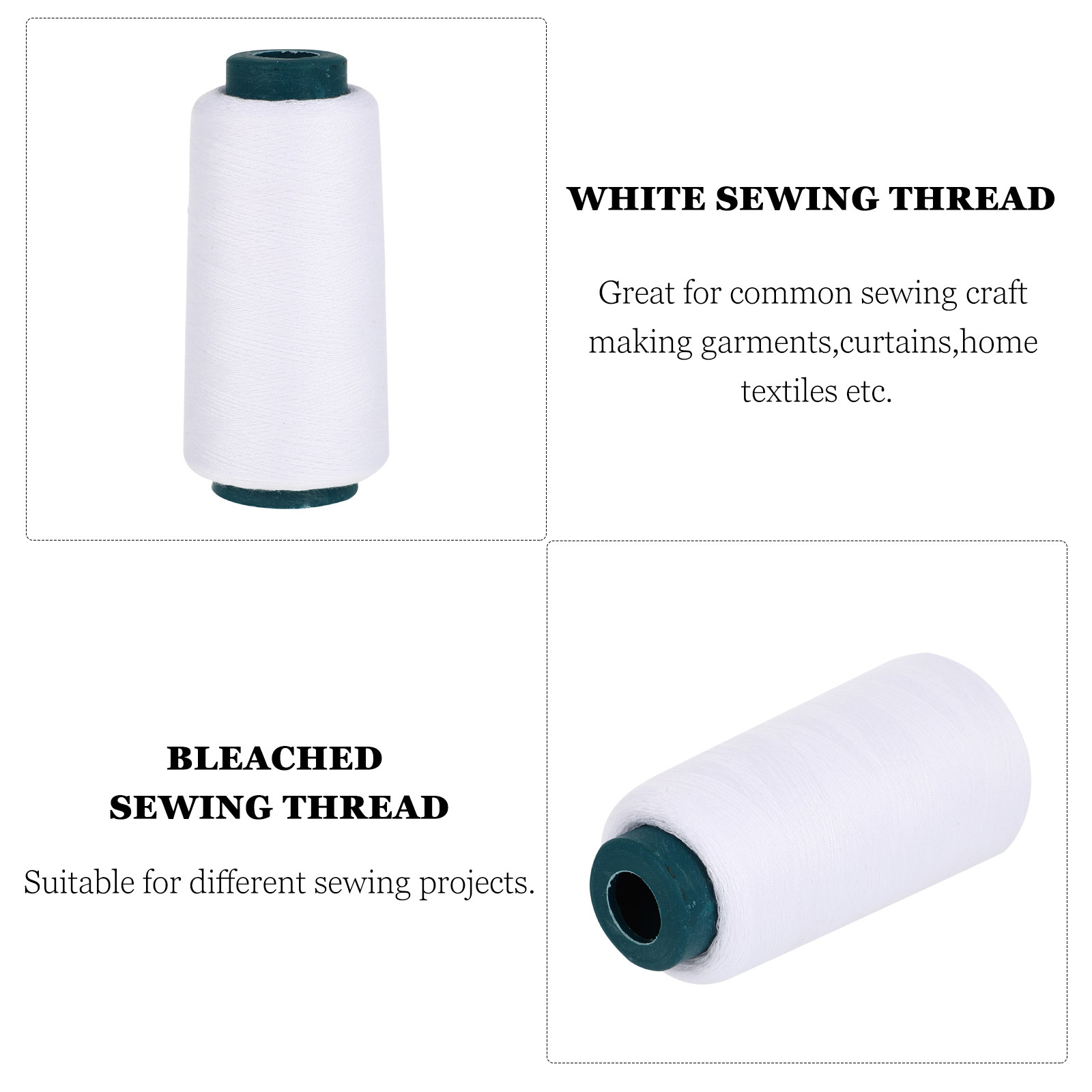 3000 Yards Bleached White Poly - Sewing Thread In Textile ulasan dan harga