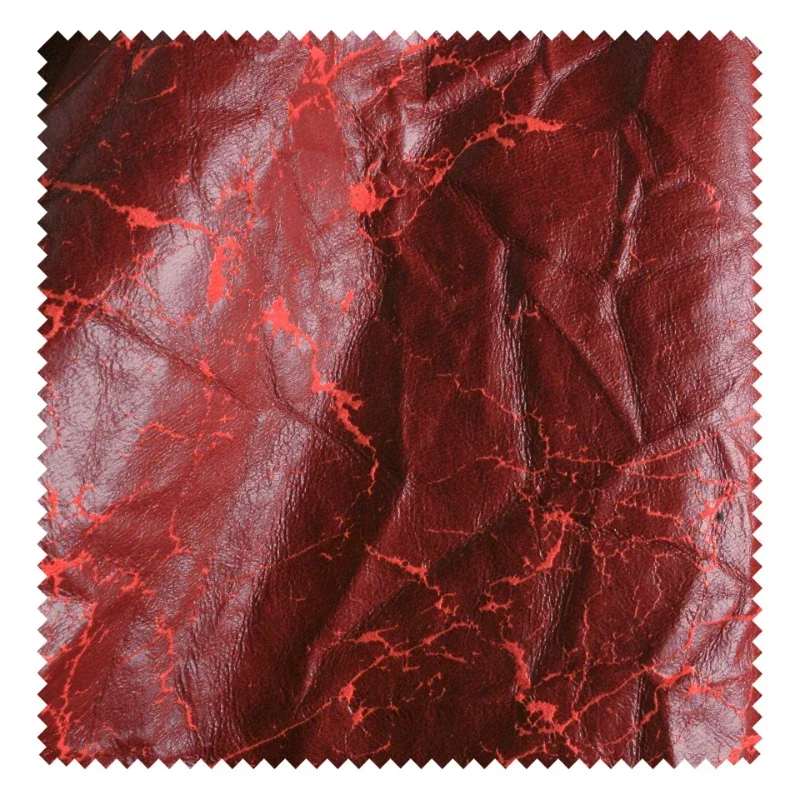 Red Flocked Leather Fabric Wri - Vintage Sewing Textile ulasan dan harga