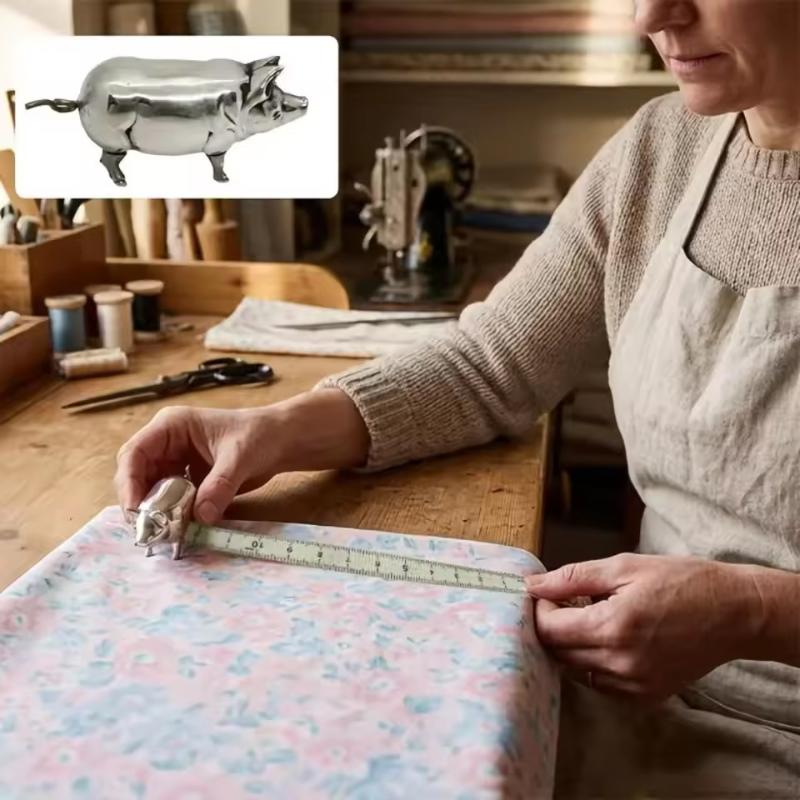 (Ce14)Antique Pig Mini Tape Me - Sewing Gauge Ruler ulasan dan harga