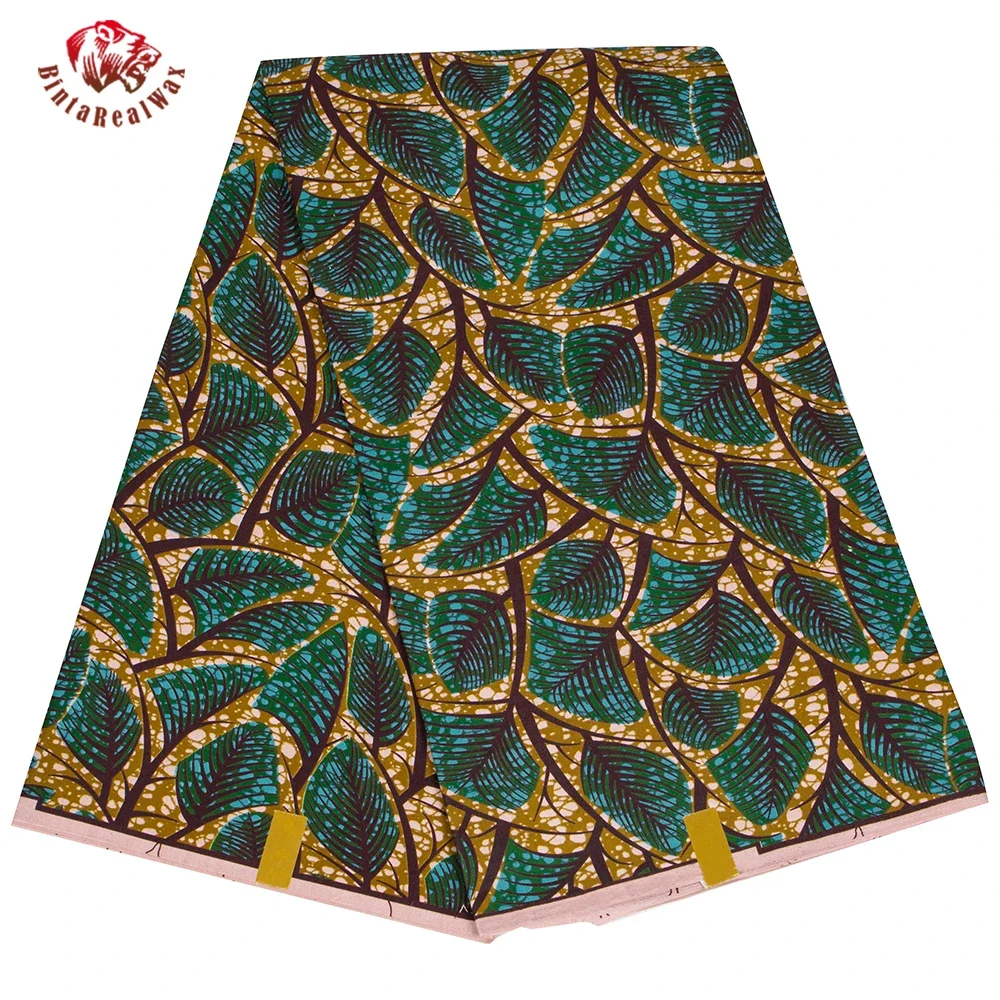 Ankara African Print Leaf Patt - Sewing Batik Fabric ulasan dan harga